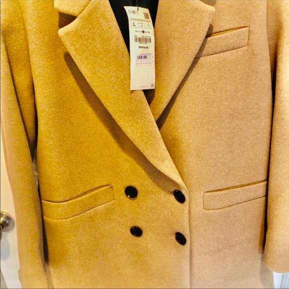 LAST ❤️NWT ZARA CAMEL MASCUINE COAT - Picture 13 of 16